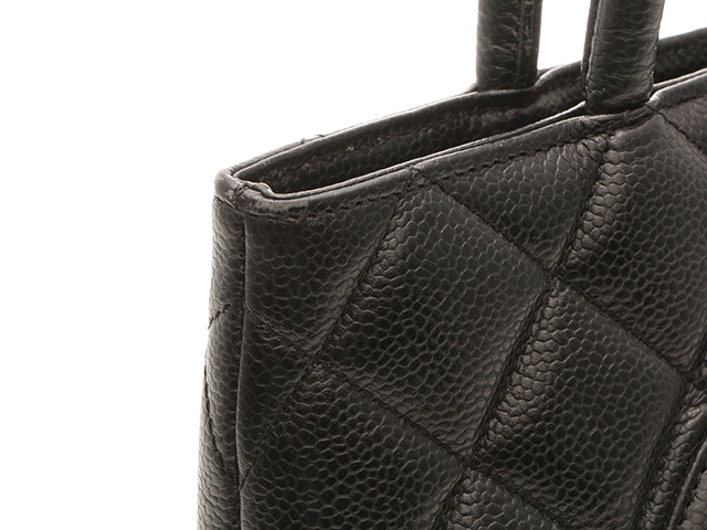 CHANEL シャネル 復刻トート キャビアスキン ブラック/GP【431】 の