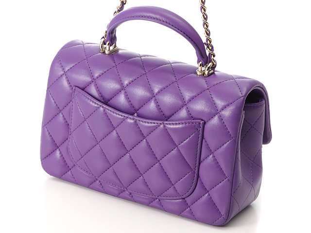 CHANEL シャネル マトラッセ トップハンドル AS2431 パープル ラム