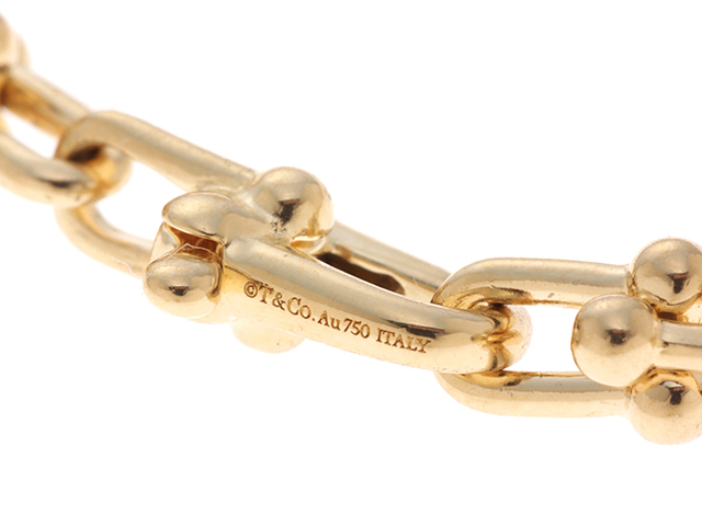 新品未使用K18 ハードウェアリンク ブレスレット 5.47g 17cm K18 ハードウェアリンク ブレスレット 5.47g 17cm ティファニー ハード