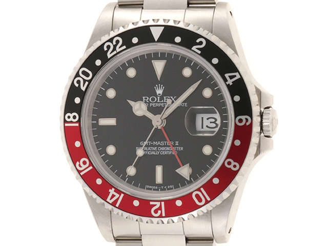 T番　ROLEX　ロレックス　GMTマスターⅡ　16710　自動巻き　ステンレス　メンズ　ブラック【430】2120000253928
