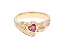 JEWELRY　ノンブランドジュエリー　K18イエローゴール　ルビー0.34ct　ダイヤモンド0.33ct　約5.4ｇ　10号【430】2120000256394