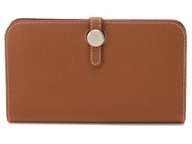 HERMES　エルメス　長財布 ドゴンGM 　ゴールド　シルバー金具　トゴ　D刻印　【472】AH