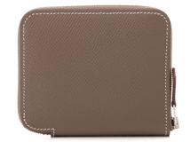 Hermes　エルメス　アザップコンパクト シルクイン 　コインケース　ヴォーエプソン　エトゥープ/SV　Z刻印　2120000258770【207】
