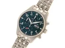 IWC　アイ・ダブリュー・シー　パイロットウォッチ クロノグラフ　IW388104　SS　自動巻き　グリーン文字盤　メンズ【430】2120000259470
