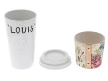 Louis Vuitton　ルイ・ヴィトン カップ・ルイ LV タペストリー　LOUIS LV FLOWER CUP　磁器　ホワイト　・LV フラワー・キャンバス　GI0801　【472】ＡＨ