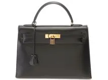 【美品】HERMÈS エルメス ケリー 32 ブラック ゴールド金具 エルメス HERMES ケリー32 外縫い 〇V刻印 ブラック ゴールド金具