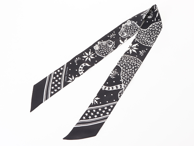 HERMES エルメス トゥイリー ツイリー シルク Les Leopards Bandana