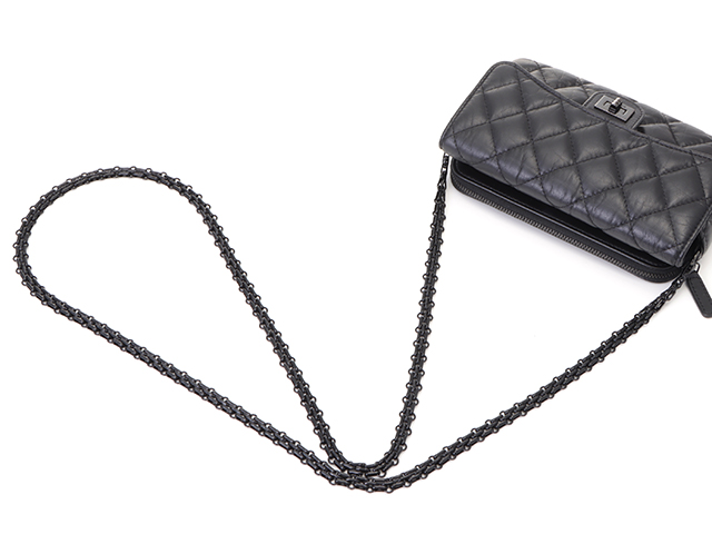 CHANEL シャネル 2.55 チェーンウォレット レザー ブラック