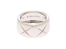 美品✨CHANEL シャネル ホワイトアクリル&ゴールドゴロリング 指輪 ココ クラッシュ コレクション リング ホワイトゴールド