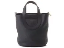 ❤お得なお品❤インザループ23 黒 ノワールｘゴールド金具 エルメス Ｗ刻印 HERMES エルメス インザループ23 ハンドバッグ ブラック GP
