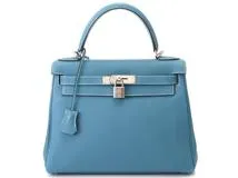 HERMES エルメス ケリー28 内縫い トゴ ブルージーン/SV