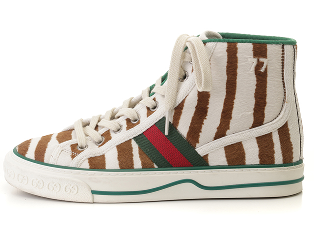 GUCCI グッチ テニス1977ハイカットスニーカー レディース36ハーフ ゼブラ柄 マルチカラー ハラコ 627839 2120000267000  【432】 の購入なら「質」の大黒屋（公式）