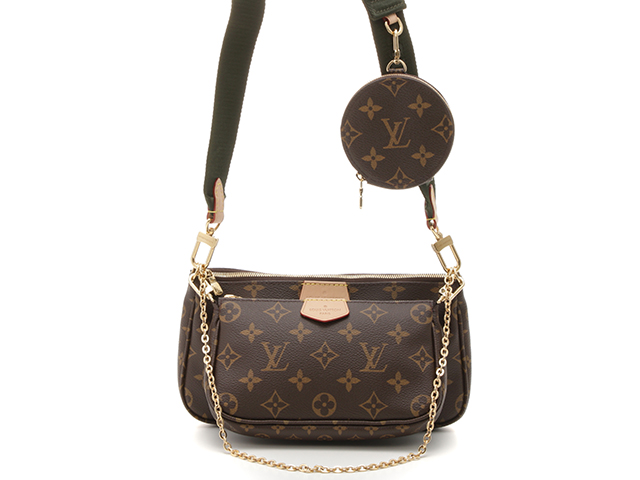 Louis Vuitton ルイヴィトン ミュルティ・ポシェット・アクセソワール モノグラム カーキ M44813【430】2120000267819