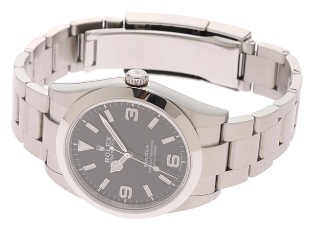 2019年1月並行 ROLEX ロレックス　メンズ オートマチック　エクスプローラーI 214270　ブラック文字盤 SS【472】HK
