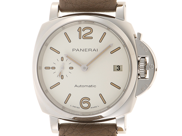 PANERAI パネライ 腕時計 ルミノール ドゥエ PAM01043 ホワイト文字盤 ステンレス/革 2021年5月正規品【472】HK  の購入なら「質」の大黒屋（公式）