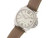 PANERAI パネライ 腕時計 ルミノール ドゥエ PAM01043 ホワイト文字盤 ステンレス/革 2021年5月正規品【472】HK