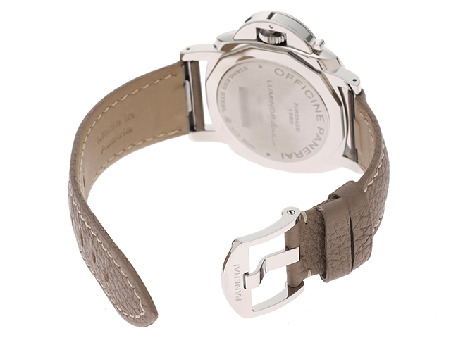 PANERAI パネライ 腕時計 ルミノール ドゥエ PAM01043 ホワイト文字盤 ステンレス/革 2021年5月正規品【472】HK  の購入なら「質」の大黒屋（公式）