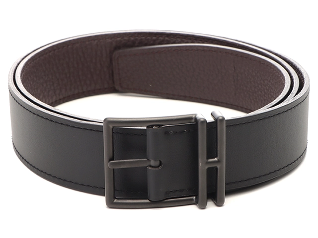 HERMES エルメス ネイサンベルト32mm ブラック ブラウン ＃90 Y刻印 トゴ【431】212000027738200277382  の購入なら「質」の大黒屋（公式）