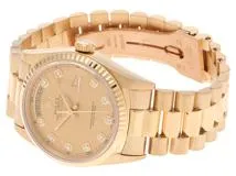 R番 ROLEX ロレックス 時計 デイデイト 18238G シャンパンゴールド文字盤 10Pダイヤ YG 自動巻き メンズ（2120000280184）M【200】