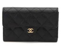 CHANEL　シャネル　クラシックミディアムフラップウォレット　ブラック／GP　キャビア　【471】　Ｙ