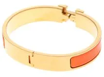 HERMES エルメス クリッククラックPM オレンジ/GP ブレスレット