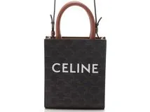 CELINE セリーヌ トリオンフ ミニ バーティカル カバ 194372BZK.04LU タン PVC/カーフ 【460】2120000281686