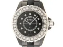 CHANEL シャネル 腕時計 J12 11Pダイヤモンド H2427 ステンレススティール/セラミック ブラック文字盤 ラージダイヤベゼル クォーツ 【472】TS