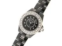 CHANEL シャネル 腕時計 J12 11Pダイヤモンド H2427 ステンレススティール/セラミック ブラック文字盤 ラージダイヤベゼル クォーツ 【472】TS