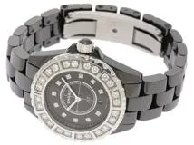 CHANEL シャネル 腕時計 J12 11Pダイヤモンド H2427 ステンレススティール/セラミック ブラック文字盤 ラージダイヤベゼル クォーツ 【472】TS