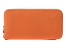 HERMES エルメス アザップロング 長財布 シェーブル オレンジ シルバー金具【434】