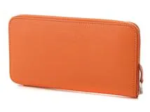 HERMES エルメス アザップロング 長財布 シェーブル オレンジ シルバー金具【434】