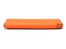 HERMES エルメス アザップロング 長財布 シェーブル オレンジ シルバー金具【434】