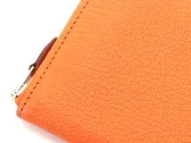 HERMES エルメス アザップロング 長財布 シェーブル オレンジ シルバー金具【434】