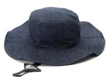 プラダ PRADA デニムハット 帽子 ファブリック ネイビー トライアングルロゴ Mサイズ 1HC250【472】AH
