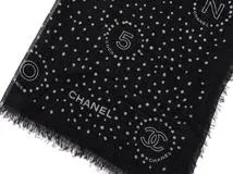 【大人気♪】CHANEL CCロゴ 水玉ドット 大判ストール ブラック ドット（水玉） CHANEL(シャネル) 雑貨・小物(レディース