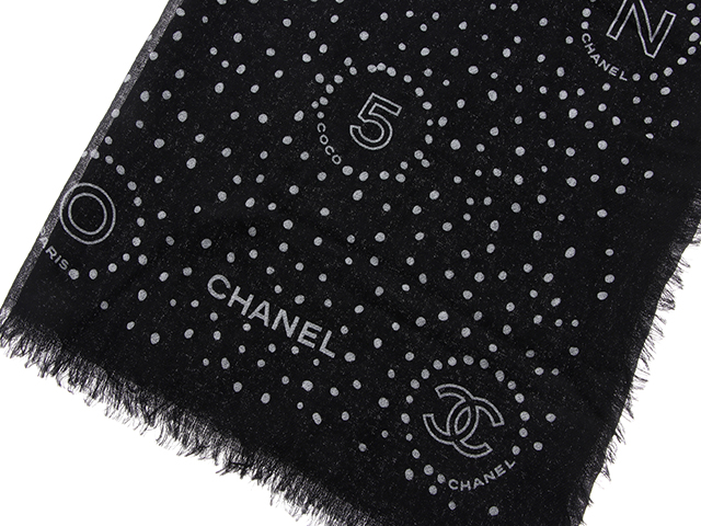 CHANEL シャネル 小物 スカーフ ドット柄ストール 2023SS