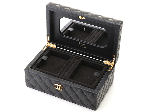 24S 激レア【CHANEL】女性の憧れ マトラッセ ジュエリーボックス CHANEL シャネル ジュエリーボックス マトラッセ ブラック・GP