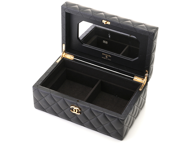 24S 激レア【CHANEL】女性の憧れ マトラッセ ジュエリーボックス CHANEL シャネル ジュエリーボックス マトラッセ ブラック・GP