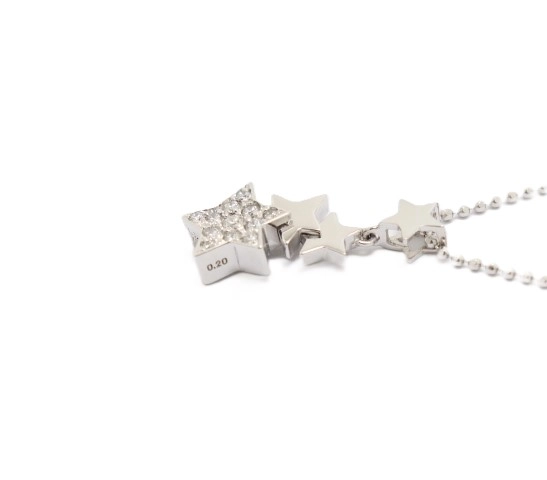 JEWELRY ノンブランドジュエリー スターモチーフ ネックレス K18WG ホワイトゴールド ダイヤモンド 0.20ct 【460】2120000286681