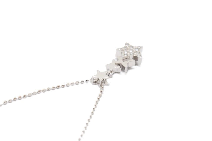 JEWELRY ノンブランドジュエリー スターモチーフ ネックレス K18WG ホワイトゴールド ダイヤモンド 0.20ct 【460】2120000286681