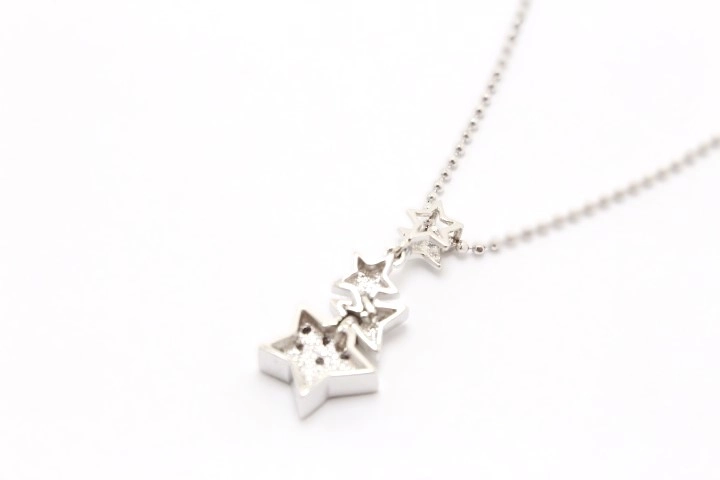 JEWELRY ノンブランドジュエリー スターモチーフ ネックレス K18WG ホワイトゴールド ダイヤモンド 0.20ct 【460】2120000286681