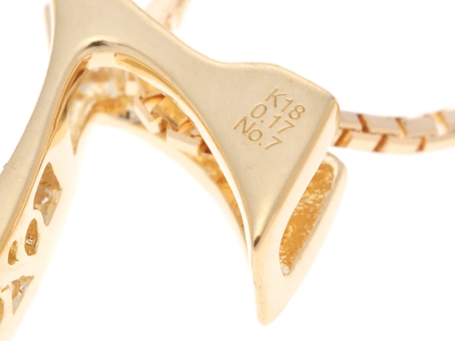 JEWELRY ジュエリー ノンブルネックレス イエローゴールド 18KYG D0.17 5.5g 【471】L