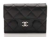 CHANEL シャネル クラシック スモール フラップウォレット 三つ折り財布 ブラック シルバー金具 キャビアスキン AP0230【434】  の購入なら「質」の大黒屋（公式）