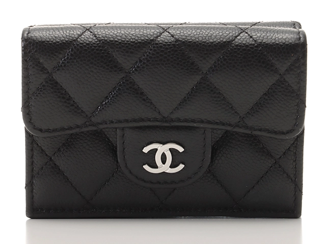 CHANEL シャネル クラシック スモール フラップウォレット 三つ折り財布 ブラック シルバー金具 キャビアスキン AP0230【434】  の購入なら「質」の大黒屋（公式）