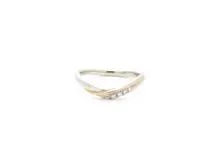 JEWELRY　ノンブランドジュエリー　リング　K14　ピンクゴールド　PT950　ダイヤモンド　0.037ct　2.9g　8号　K.uno　2120000289613【432】