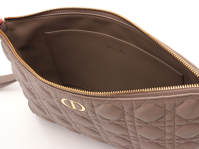 DIOR ディオール カロ デイリーポーチラージ ベージュ レザー