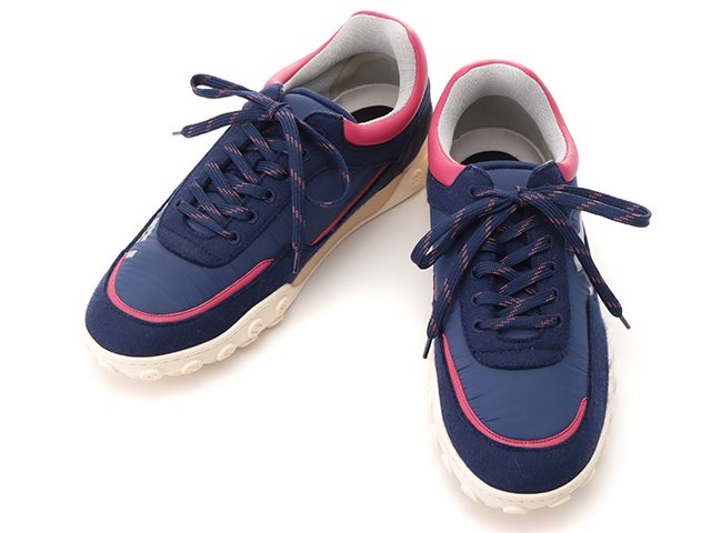 CHANEL シャネル ローカットスニーカー ユニセックス42 ネイビー