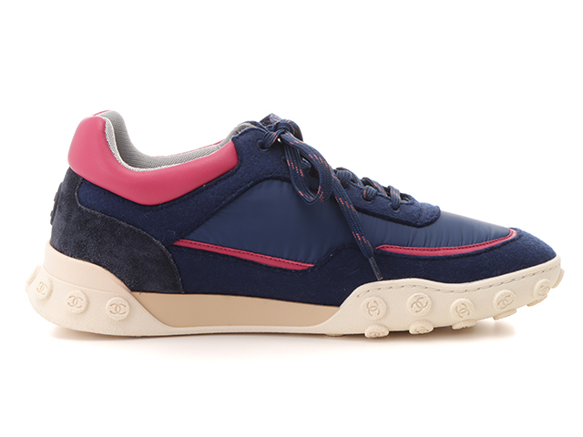 CHANEL シャネル ローカットスニーカー ユニセックス42 ネイビー