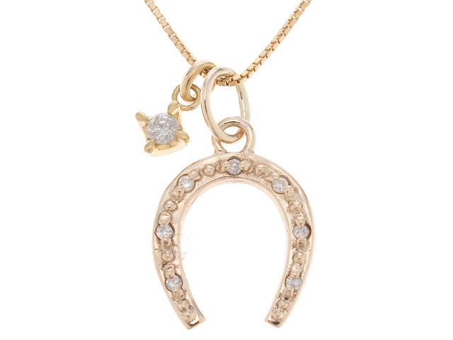 agete アガット ネックレス K18/K10 イエローゴールド ダイヤモンド