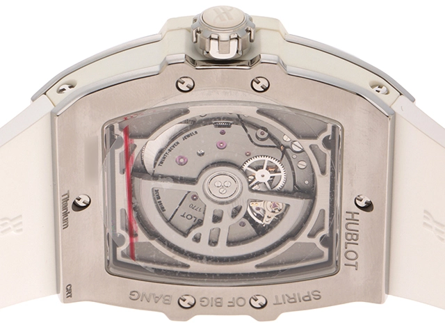 HUBLOT ウブロ 腕時計 2019年正規品 スピリット オブ ビッグ・バン ムーンフェイズ 647.NE.2070.RW.1204 チタニウム/ラバー/ダイヤモンドベゼル スケルトン文字盤 自動巻き【472】SJ